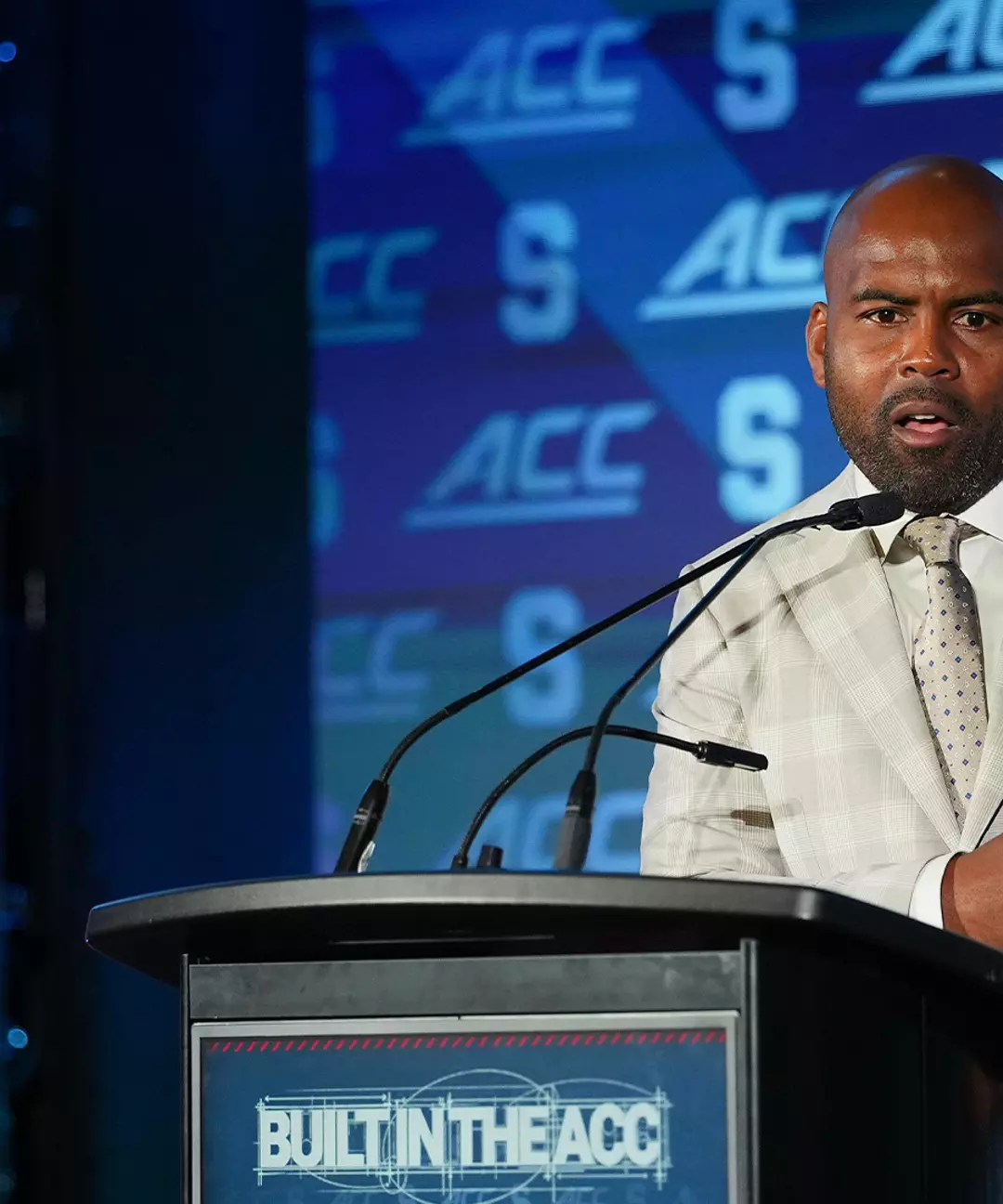 Fran Brown at ACC Kickoff 2026