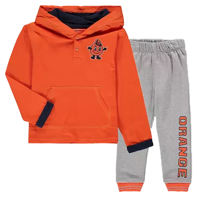 Toddler Colosseum Orange/Heathered Gray Syracuse Orange Poppies Hoodie and Sweatpants Set promo image