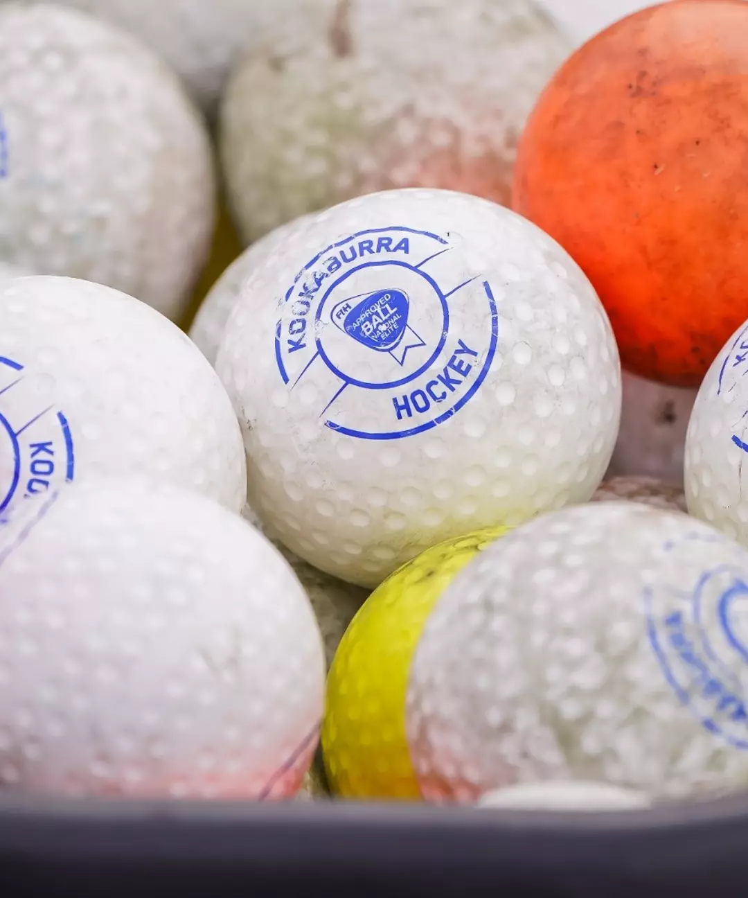 Bucket of Field Hockey Balls