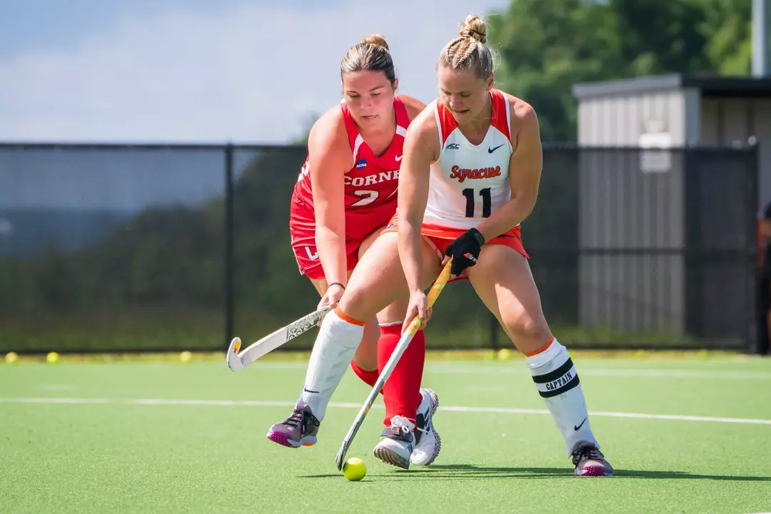 Grace Anne McCooey backs down a defender at Cornell