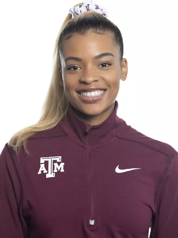 COLLEGE STATION, TX - JANUARY 20, 2020 - Ciynamon Stevenson during track and field headshot day in College Station, TX. Photo By Craig Bisacre/Texas A&M Athletics