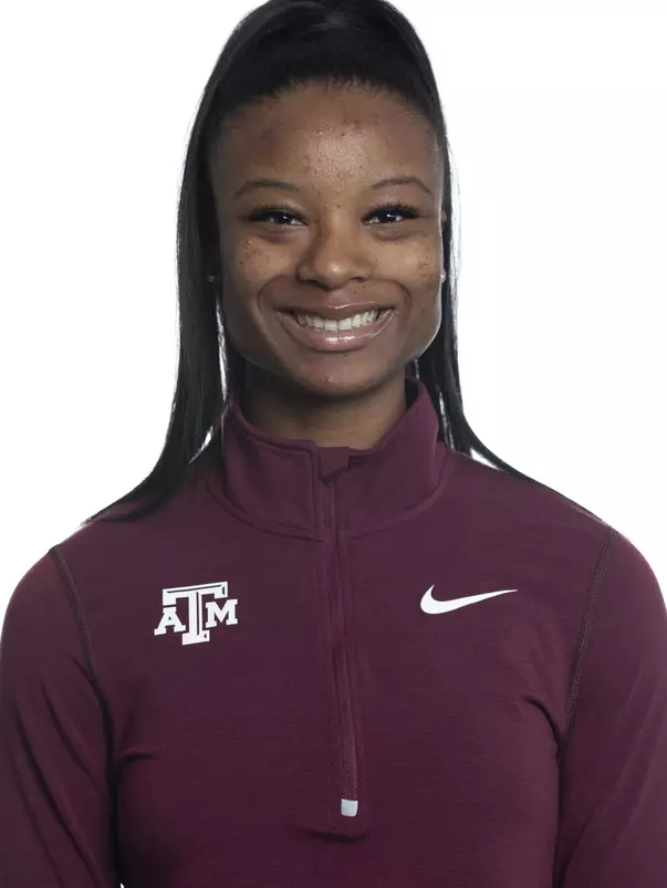 COLLEGE STATION, TX - JANUARY 20, 2020 - Falon Wilson during track and field headshot day in College Station, TX. Photo By Craig Bisacre/Texas A&M Athletics
