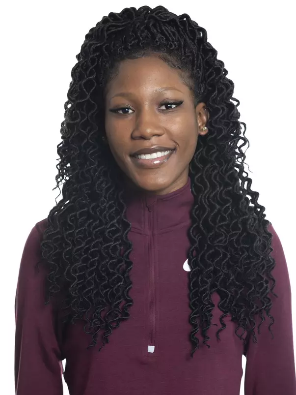 COLLEGE STATION, TX - JANUARY 20, 2020 - Lamara Distin during track and field headshot day in College Station, TX. Photo By Craig Bisacre/Texas A&M Athletics