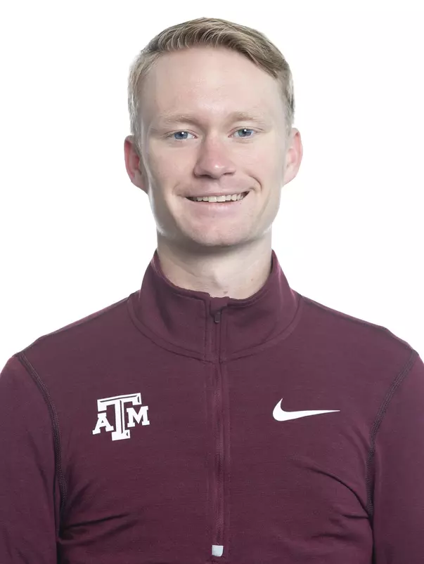 Brady Grant during track and field headshot day in College Station, TX.