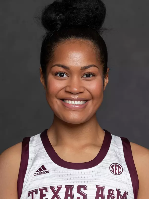 COLLEGE STATION, TX - OCTOBER 30, 2020 - Ella Tofaeono during Texas A&M Women's Basketball Team Headshot Day in College Station, TX. Photo By Texas A&M Athletics/Texas A&M Athletics