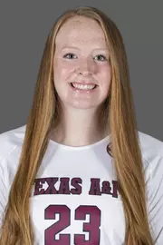 COLLEGE STATION, TX - AUGUST 11, 2020 - middle blocker Claire Jeter #23 of the Texas A&M Aggies during volleyball photo day in College Station, TX. Photo By Craig Bisacre/Texas A&M Athletics