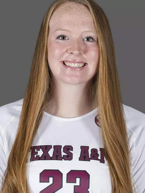 COLLEGE STATION, TX - AUGUST 11, 2020 - middle blocker Claire Jeter #23 of the Texas A&M Aggies during volleyball photo day in College Station, TX. Photo By Craig Bisacre/Texas A&M Athletics