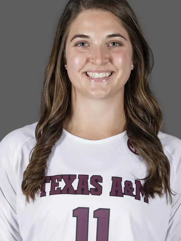 COLLEGE STATION, TX - AUGUST 11, 2020 - libero/defensive specialist Allison Fields #11 of the Texas A&M Aggies during volleyball photo day in College Station, TX. Photo By Craig Bisacre/Texas A&M Athletics