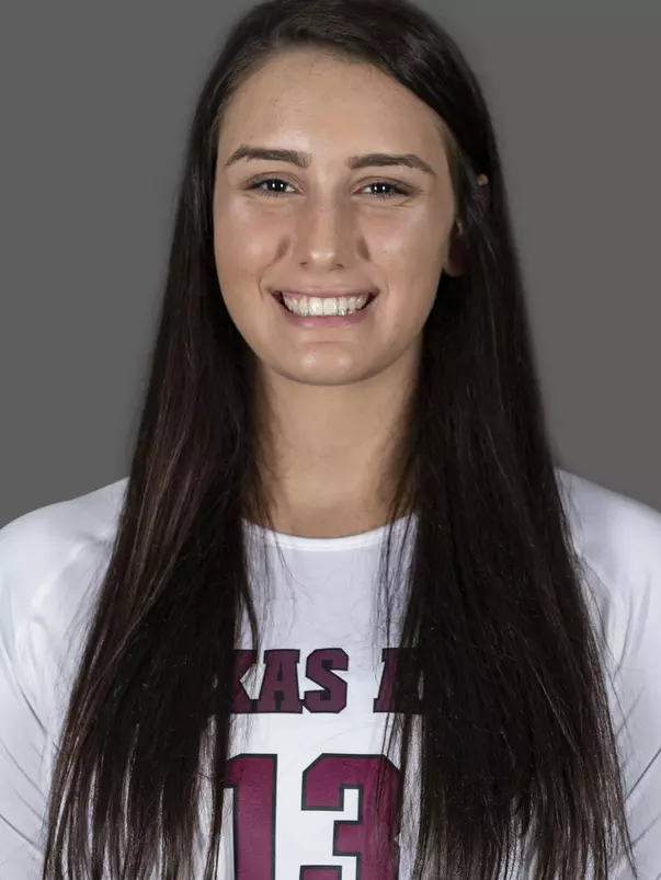 COLLEGE STATION, TX - AUGUST 11, 2020 - setter Melissa Walden #18 of the Texas A&M Aggies during volleyball photo day in College Station, TX. Photo By Craig Bisacre/Texas A&M Athletics