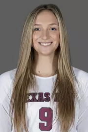 COLLEGE STATION, TX - AUGUST 11, 2020 - middle blocker Hanna Larson #9 of the Texas A&M Aggies during volleyball photo day in College Station, TX. Photo By Craig Bisacre/Texas A&M Athletics