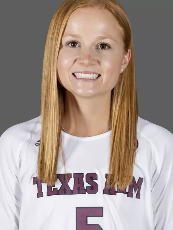 COLLEGE STATION, TX - AUGUST 11, 2020 - libero/defensive specialist Taylor Voss #5 of the Texas A&M Aggies during volleyball photo day in College Station, TX. Photo By Craig Bisacre/Texas A&M Athletics