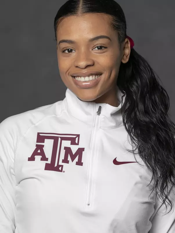 COLLEGE STATION, TX - JANUARY 12, 2021 - Ciynamon Stevenson during track and field headshot day in College Station, TX. Photo By Craig Bisacre/Texas A&M Athletics