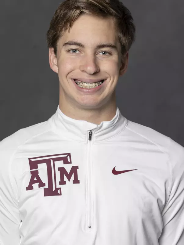COLLEGE STATION, TX - JANUARY 12, 2021 - Connor Schulman during track and field headshot day in College Station, TX. Photo By Craig Bisacre/Texas A&M Athletics