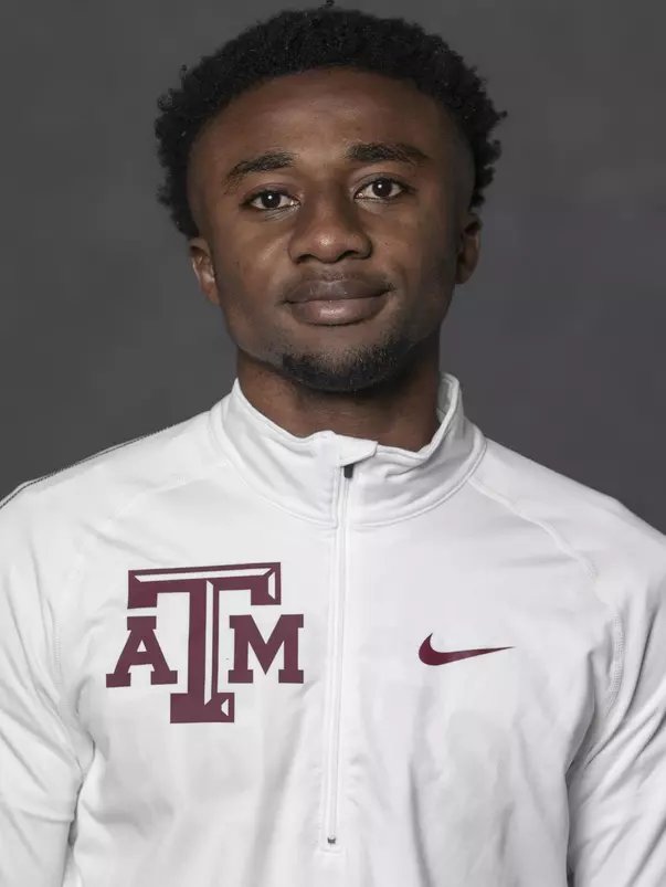 COLLEGE STATION, TX - JANUARY 12, 2021 - Emmanuel Yeboah during track and field headshot day in College Station, TX. Photo By Craig Bisacre/Texas A&M Athletics
