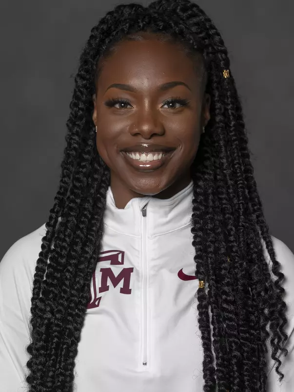 COLLEGE STATION, TX - JANUARY 12, 2021 - Immanuela Aliu during track and field headshot day in College Station, TX. Photo By Craig Bisacre/Texas A&M Athletics