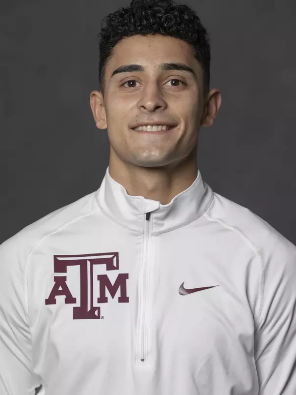 COLLEGE STATION, TX - JANUARY 13, 2021 - Isaiah Saenz during track and field headshot day in College Station, TX. Photo By Craig Bisacre/Texas A&M Athletics