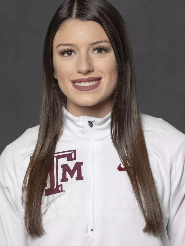 COLLEGE STATION, TX - JANUARY 12, 2021 - Jacie Droddy during track and field headshot day in College Station, TX. Photo By Craig Bisacre/Texas A&M Athletics