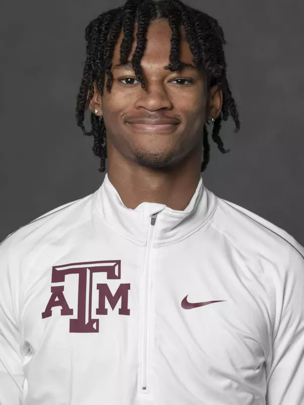 COLLEGE STATION, TX - JANUARY 12, 2021 - Kirk Collins, Jr. during track and field headshot day in College Station, TX. Photo By Craig Bisacre/Texas A&M Athletics