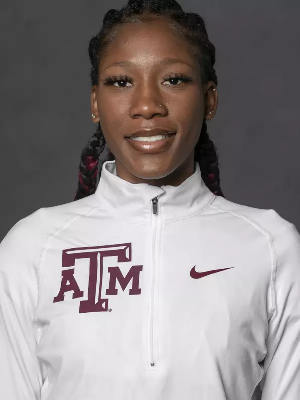 COLLEGE STATION, TX - JANUARY 12, 2021 - Lamara Distin during track and field headshot day in College Station, TX. Photo By Craig Bisacre/Texas A&M Athletics