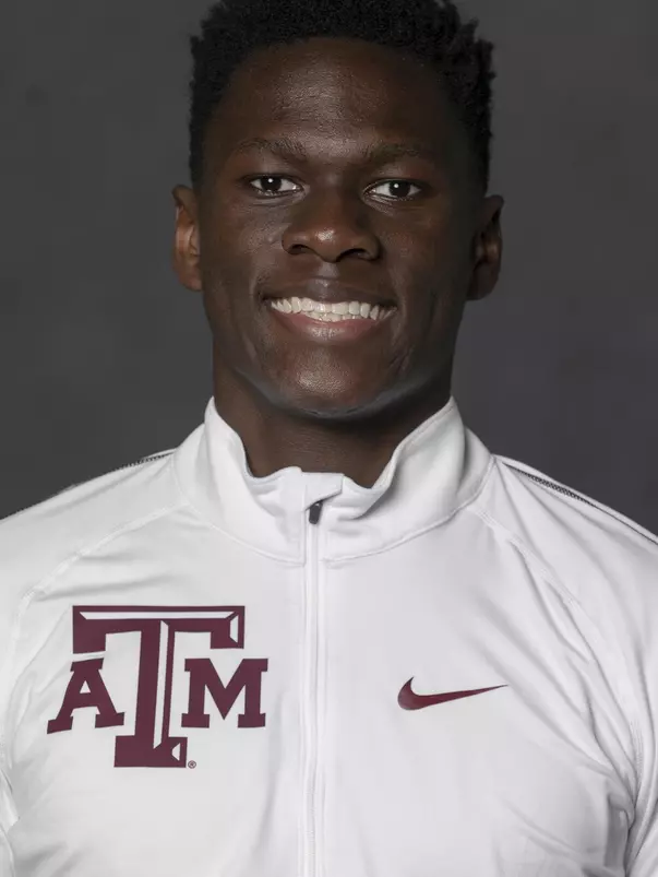 COLLEGE STATION, TX - JANUARY 13, 2021 - Omajuwa Etiwe during track and field headshot day in College Station, TX. Photo By Craig Bisacre/Texas A&M Athletics