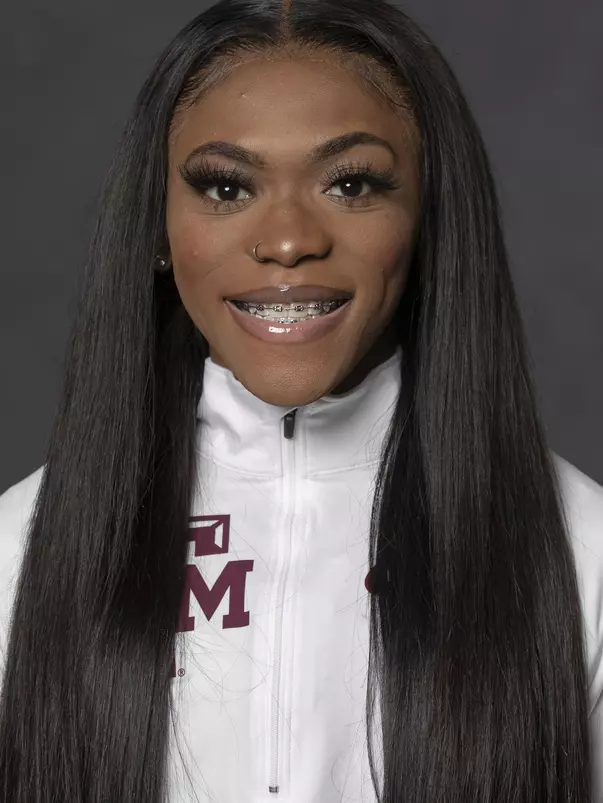 COLLEGE STATION, TX - JANUARY 12, 2021 - Rachel Hall during track and field headshot day in College Station, TX. Photo By Craig Bisacre/Texas A&M Athletics