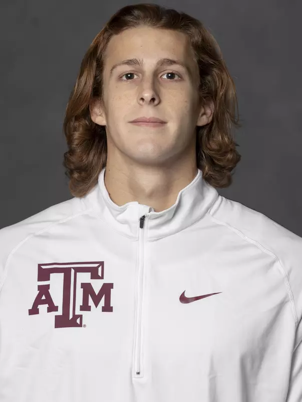 COLLEGE STATION, TX - JANUARY 12, 2021 - Spencer Simons during track and field headshot day in College Station, TX. Photo By Craig Bisacre/Texas A&M Athletics