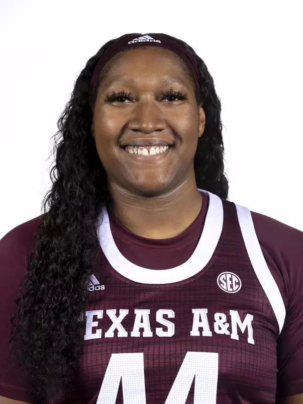 COLLEGE STATION, TX - October 19, 2021 - Center Sydnee Roby #44 of the Texas A&M Aggies during women’s basketball photo day in College Station, TX. Photo By Kate Luffman/Texas A&M Athletics