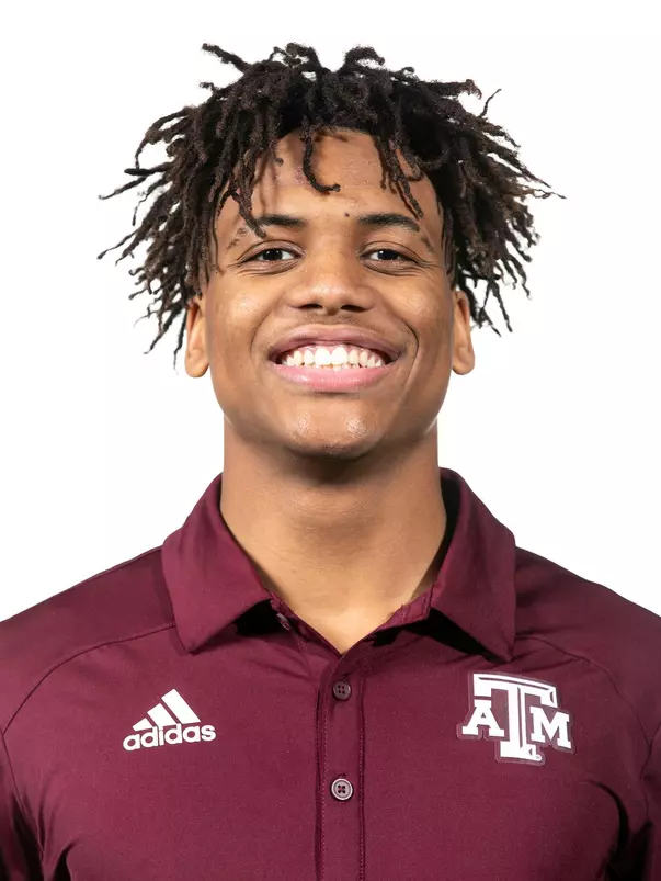 COLLEGE STATION, TX - January 18, 2022 - Montreal "Ish" Harris during Football Headshots in College Station, TX. Photo By Kate Luffman/Texas A&M Athletics