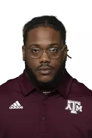 COLLEGE STATION, TX - APRIL 13, 2021 - Defensive lineman Adarious Jones #55 of the Texas A&M Aggies headshot during Football headshots in College Station, TX. Photo By Craig Bisacre/Texas A&M Athletics