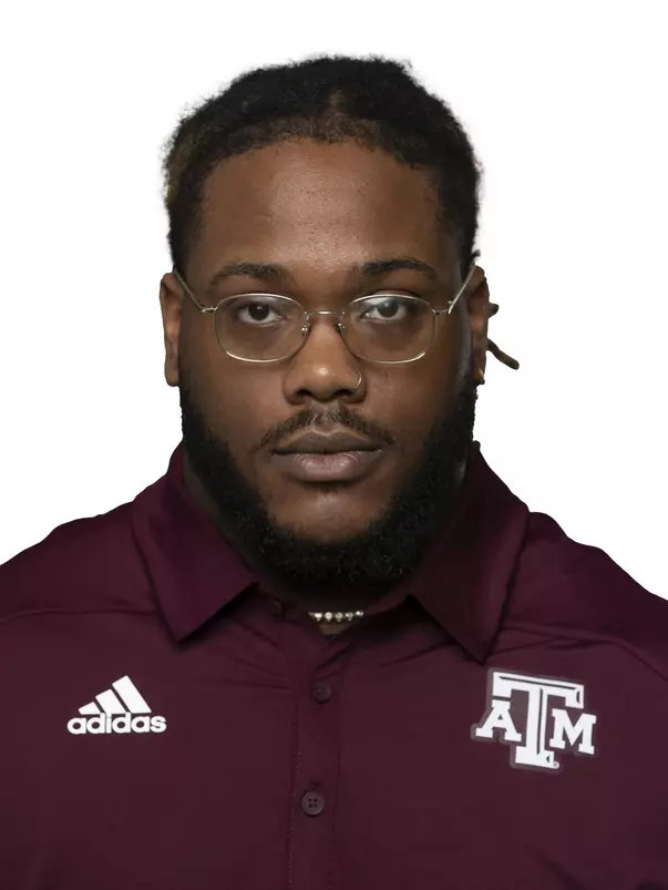 COLLEGE STATION, TX - APRIL 13, 2021 - Defensive lineman Adarious Jones #55 of the Texas A&M Aggies headshot during Football headshots in College Station, TX. Photo By Craig Bisacre/Texas A&M Athletics