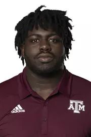 COLLEGE STATION, TX - MARCH 10, 2021 - Tunmise Adeleye during football rookie headshots in College Station, TX. Photo By Craig Bisacre/Texas A&M Athletics