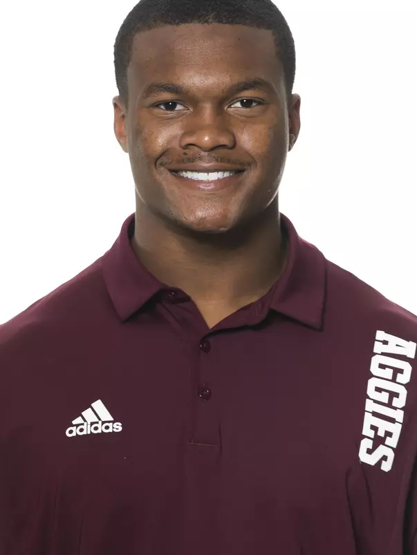 COLLEGE STATION, TX - June 02, 2022 - André White during football headshots in College Station, TX. Photo By Brendall O'Banon/Texas A&M Athletics