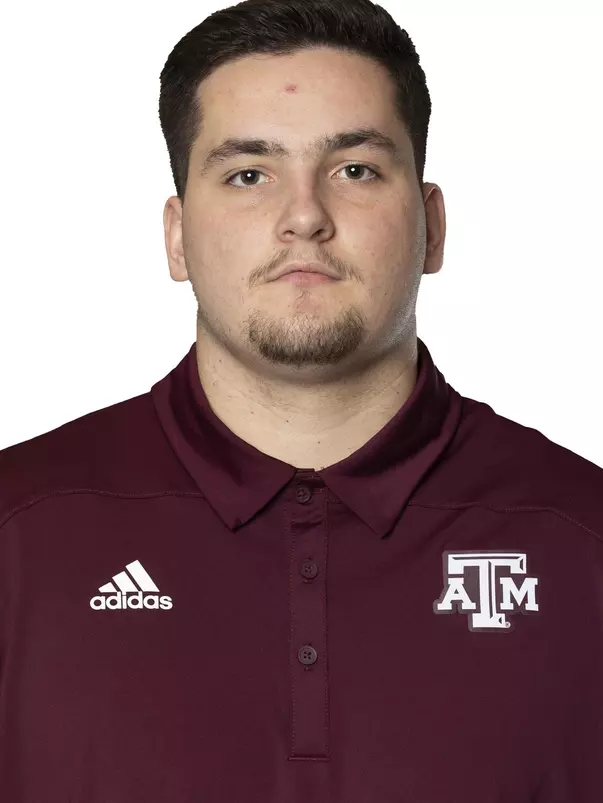 COLLEGE STATION, TX - MARCH 10, 2021 - Matthew Wykoff during football rookie headshots in College Station, TX. Photo By Craig Bisacre/Texas A&M Athletics