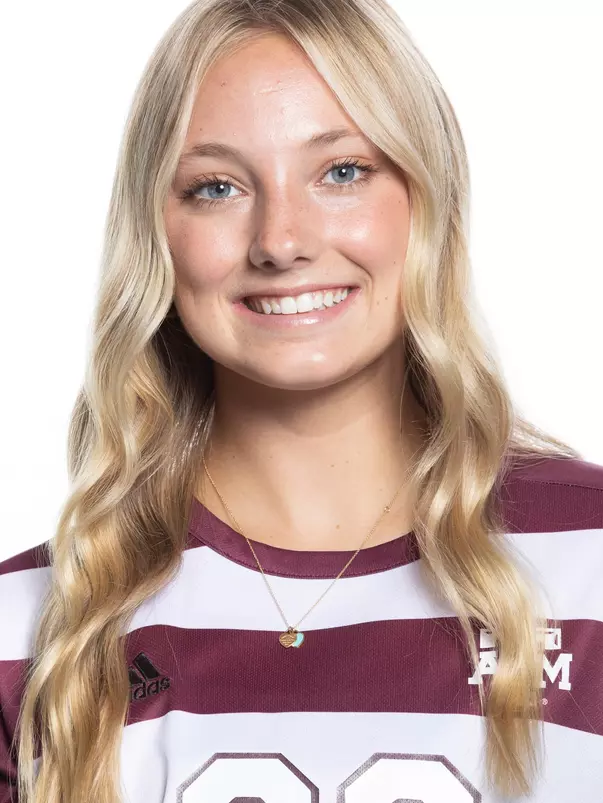 COLLEGE STATION, TX - July 20, 2023 - Midfielder Ella Goodwin #32 of the Texas A&M Aggies during Texas A&M Aggies Soccer photo day in College Station, TX. Photo By Ethan Mito/Texas A&M Athletics