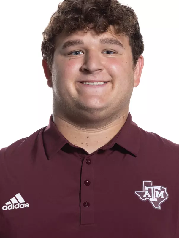 COLLEGE STATION, TX - July 31, 2023 - Offensive lineman Ty Banco #59 of the Texas A&M Aggies headshot in College Station, TX. Photo By Ethan Mito/Texas A&M Athletics
