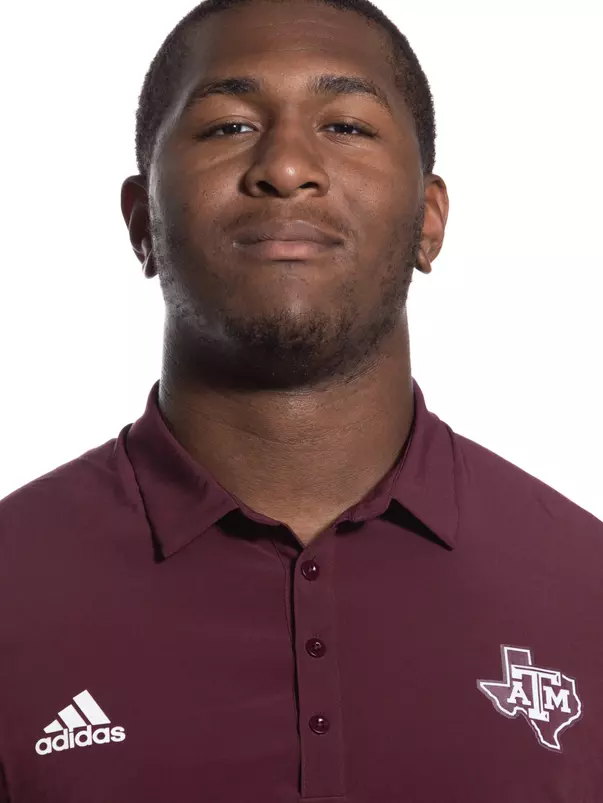 COLLEGE STATION, TX - July 31, 2023 - Defensive lineman Jadon Scarlett #53 of the Texas A&M Aggies headshot in College Station, TX. Photo By Ethan Mito/Texas A&M Athletics