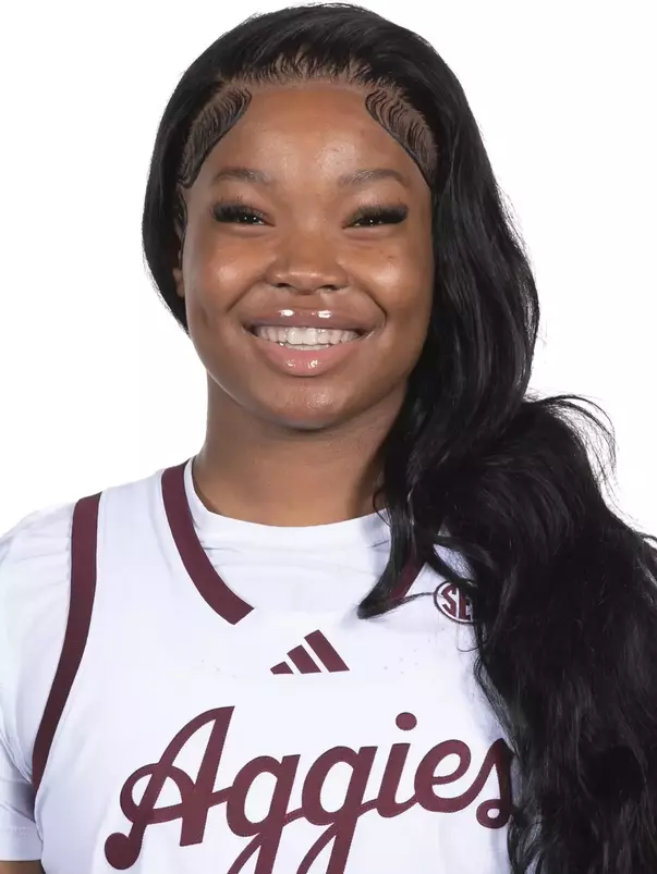 COLLEGE STATION, TX - October 06, 2024 -  Guard Sole` Williams #15 of the Texas A&M Aggies during women’s basketball headshot in College Station, TX. Photo By Craig Bisacre/Texas A&M Athletics