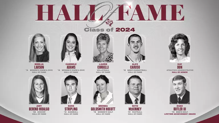 Texas A&M Athletics Hall of Fame 2024 Class Features Eight
