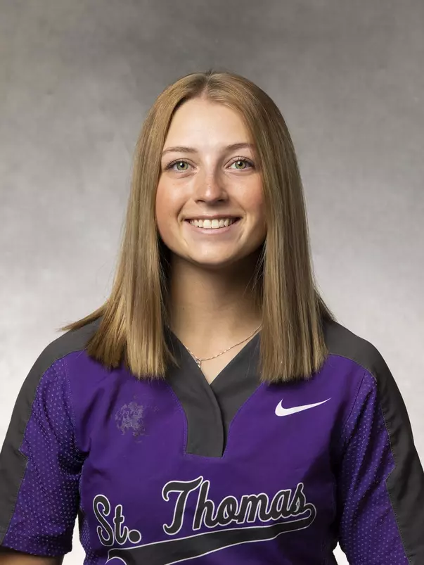 Headshot of University of St. Thomas Softball Player Abby Boxrud, taken October 26, 2021, in St. Paul.