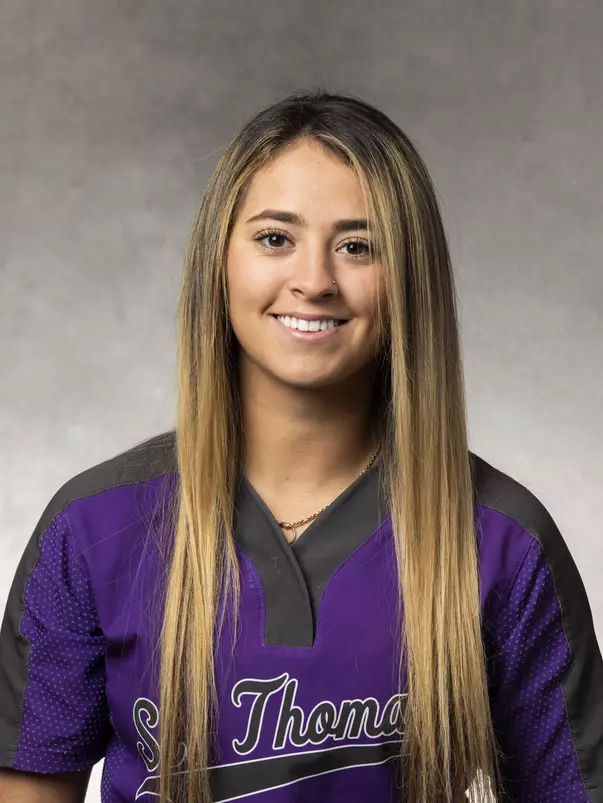 Headshot of University of St. Thomas Softball Player Alli Clark, taken October 26, 2021, in St. Paul.