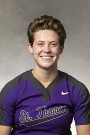 Headshot of University of St. Thomas Softball Player Claire Bentfield, taken October 26, 2021, in St. Paul.