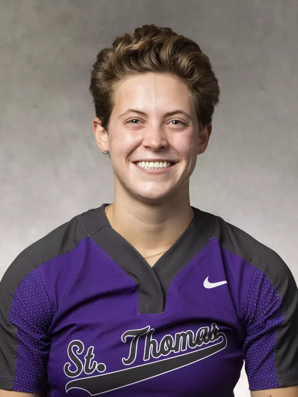 Headshot of University of St. Thomas Softball Player Claire Bentfield, taken October 26, 2021, in St. Paul.