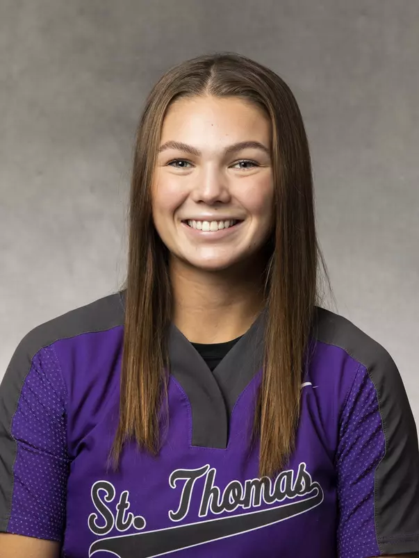Headshot of University of St. Thomas Softball Player Grace Bennett, taken October 26, 2021, in St. Paul.