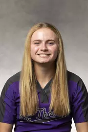 Headshot of University of St. Thomas Softball Player Kenzie Miller, taken October 26, 2021, in St. Paul.