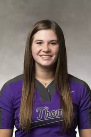 Headshot of University of St. Thomas Softball Player Mackenzie Rudy, taken October 26, 2021, in St. Paul.