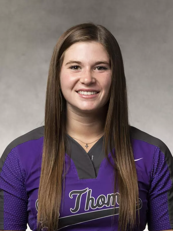 Headshot of University of St. Thomas Softball Player Mackenzie Rudy, taken October 26, 2021, in St. Paul.