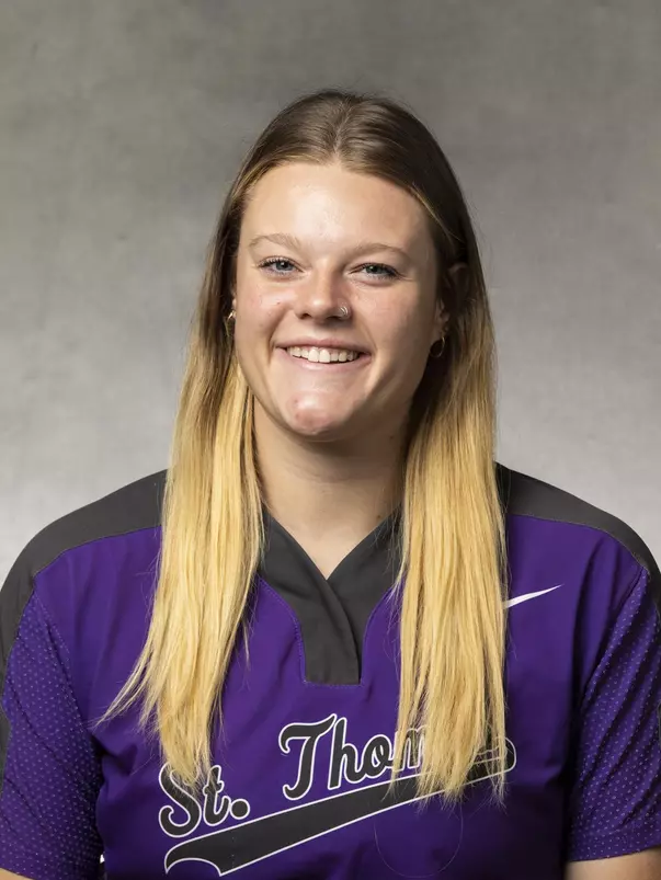 Headshot of University of St. Thomas Softball Player Sara Benner, taken October 26, 2021, in St. Paul.