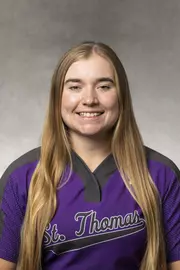 Headshot of University of St. Thomas Softball Player Sarah Hudson, taken October 26, 2021, in St. Paul.