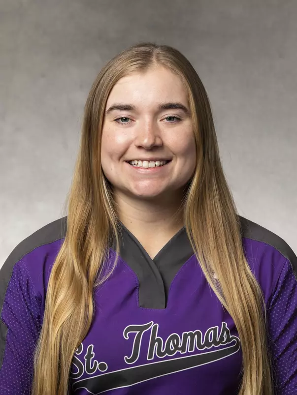 Headshot of University of St. Thomas Softball Player Sarah Hudson, taken October 26, 2021, in St. Paul.