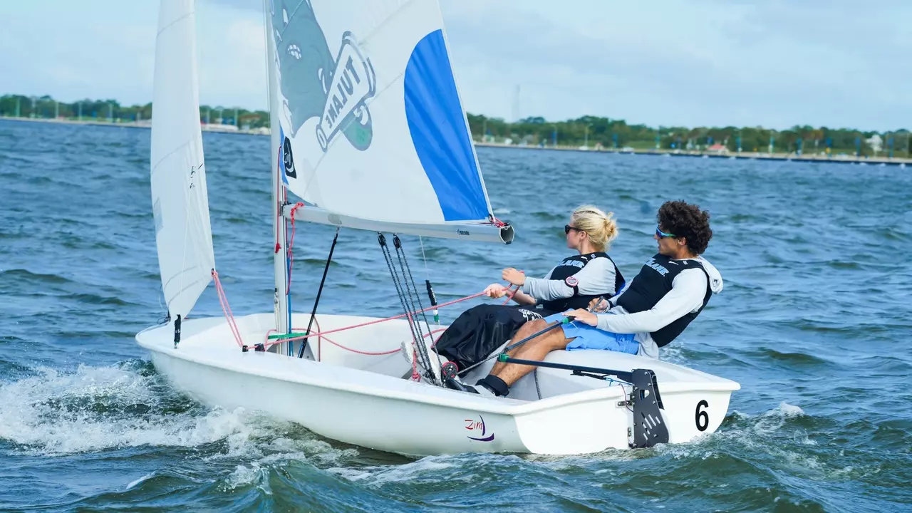 Matheo Capasso and Parker Kumler compete for Tulane sailing.